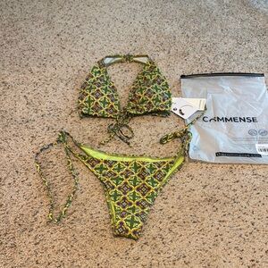 Commense Green Patterned Bikini Set